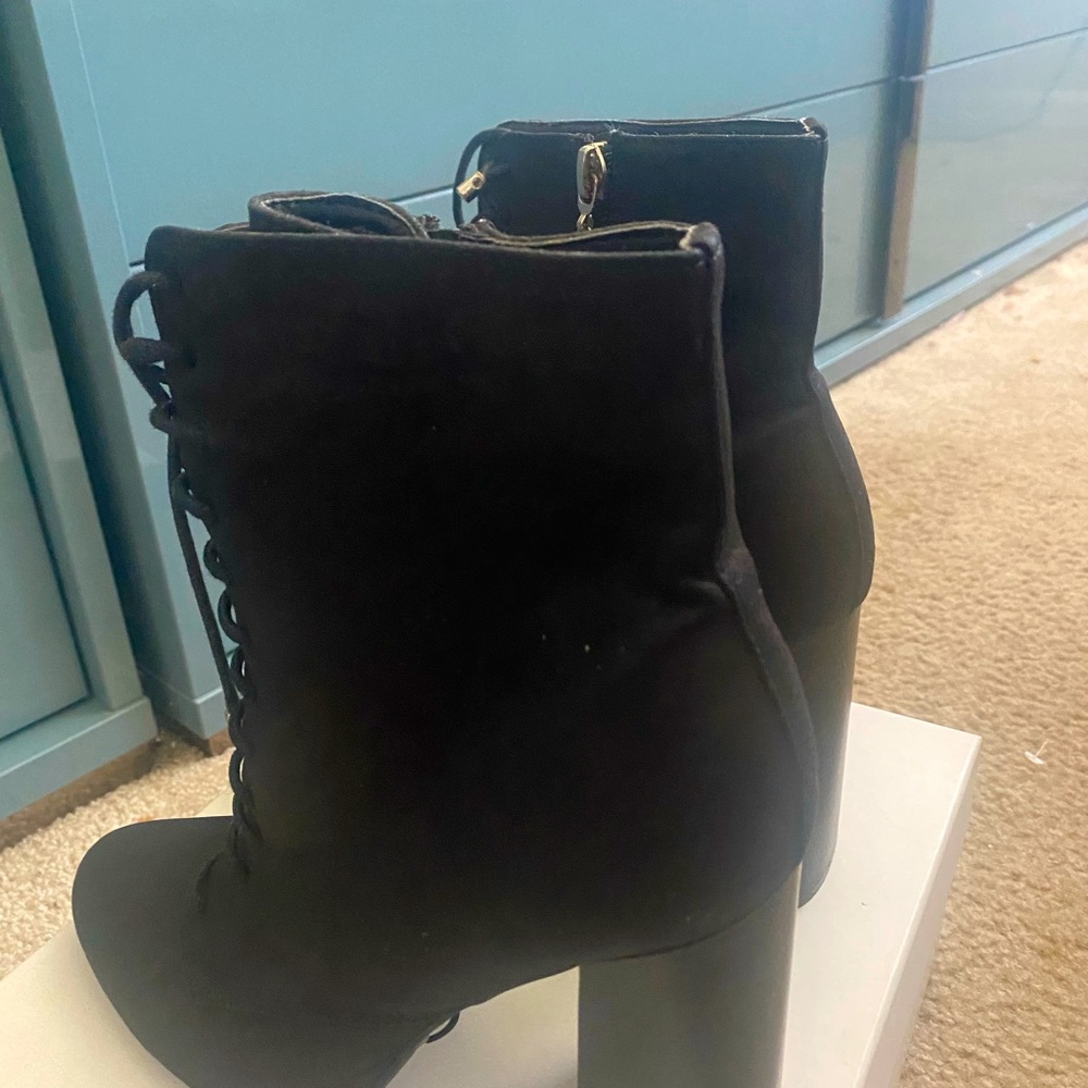 Ultra high heels lace platform boots